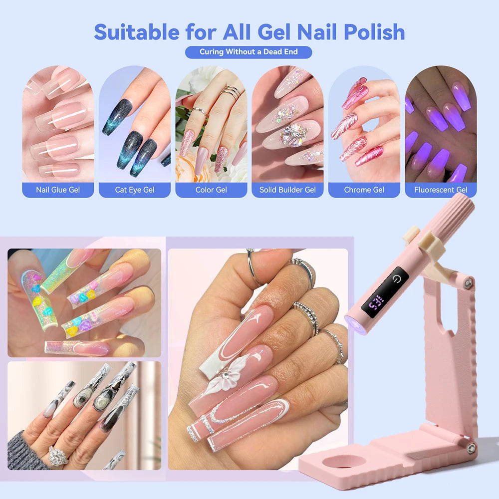 Timerable Nail UV LED Dryer Touch Lamp Rechargeable Flashlight UV Light Drying Nails Gel Polish Lamps Quick Drying Cure Tools