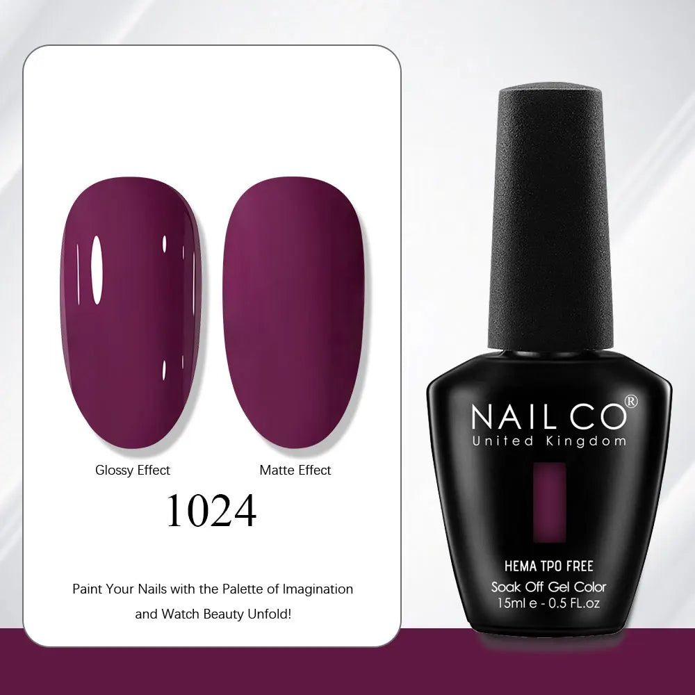 NAILCO Gel Nail Polish 15ml | 333 Colors UV/LED Soak-Off Semi-Permanent Gel Varnish | Long-Lasting Natural Resin Formula