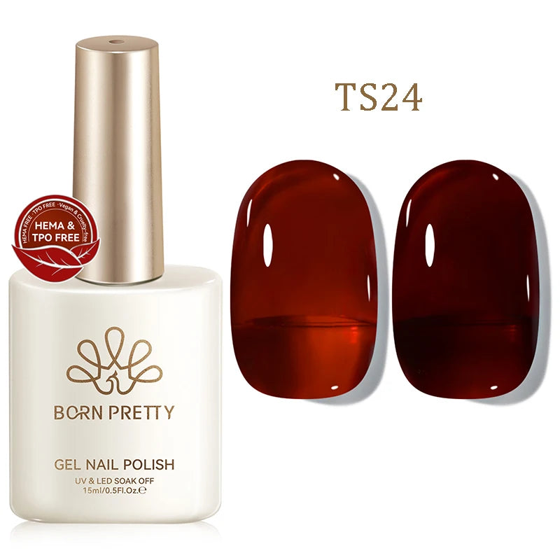 BORN PRETTY 15ml Jelly Gel Polish | Pink Nude & Glitter | Soak-Off UV/LED | 24 Shades