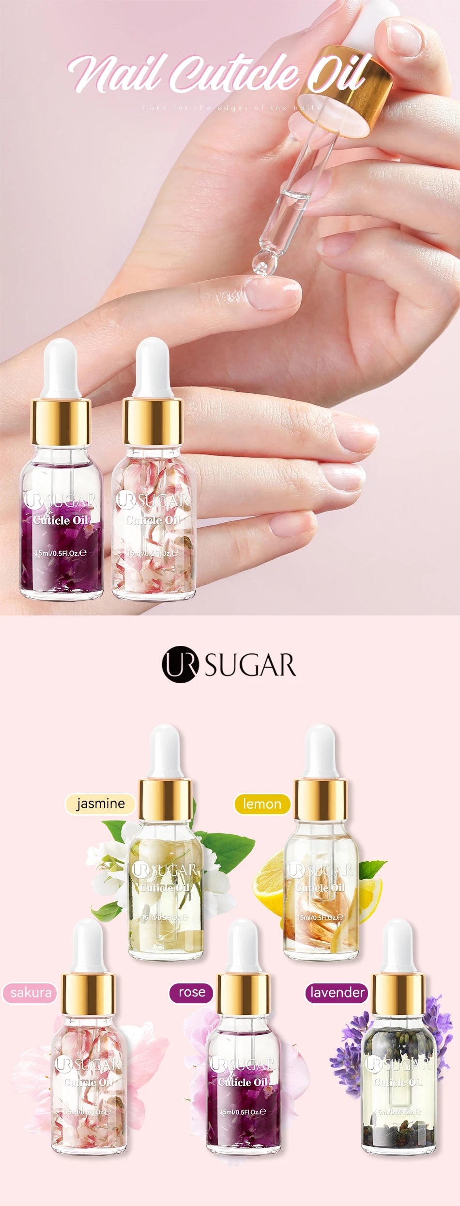 UR SUGAR 15ml Cuticle Nutrient Oil | Nourishes, Repairs & Brightens | 4 Scents