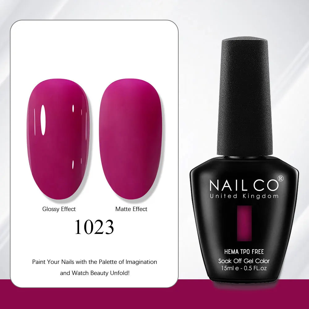 NAILCO Gel Nail Polish 15ml | 333 Colors UV/LED Soak-Off Semi-Permanent Gel Varnish | Long-Lasting Natural Resin Formula