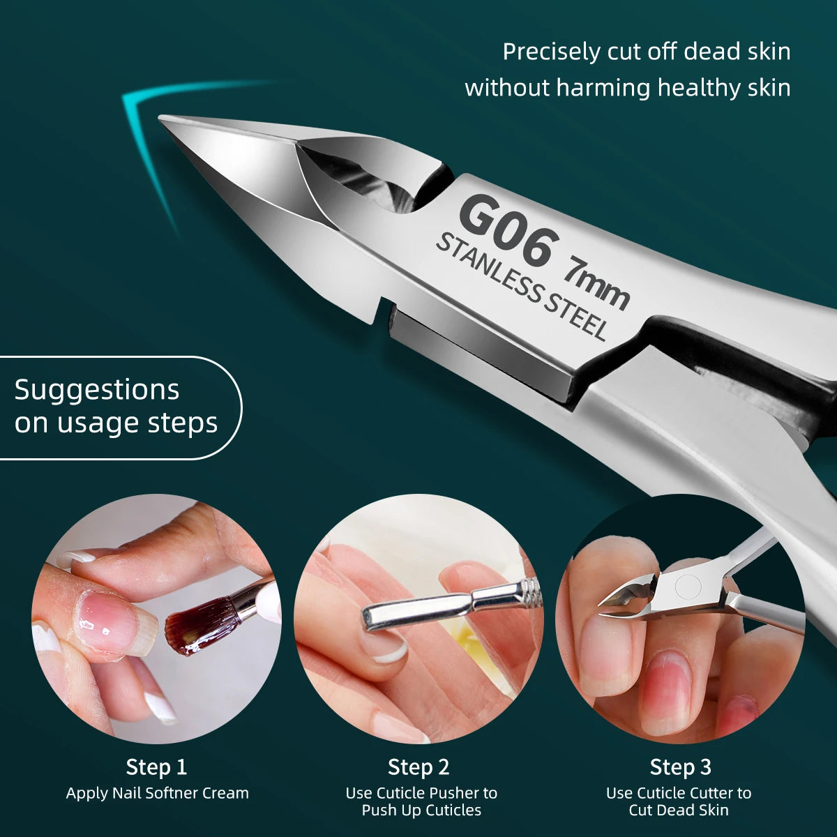 Professional Nail Cuticle Scissors | Stainless Steel Double Fork Cuticle Clipper