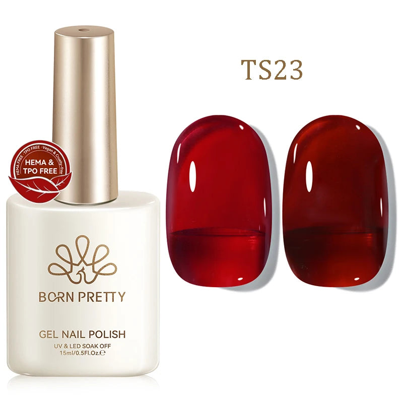 BORN PRETTY 15ml Jelly Gel Polish | Pink Nude & Glitter | Soak-Off UV/LED | 24 Shades