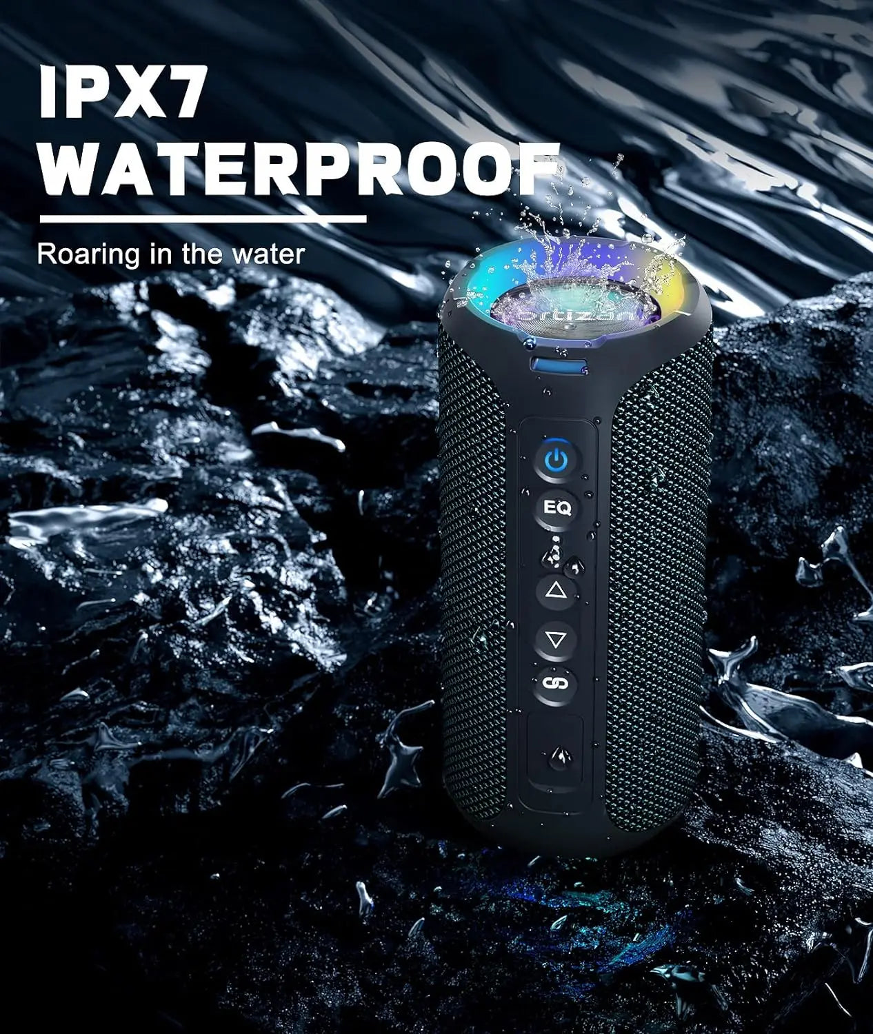 Ortizan 40W Portable Bluetooth Speaker — IPX7 Waterproof, Bass Subwoofer, TF/AUX/TWS