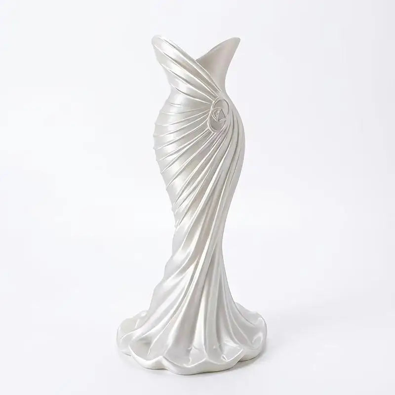 Dress-Shaped Sculptural Decorative Vase
