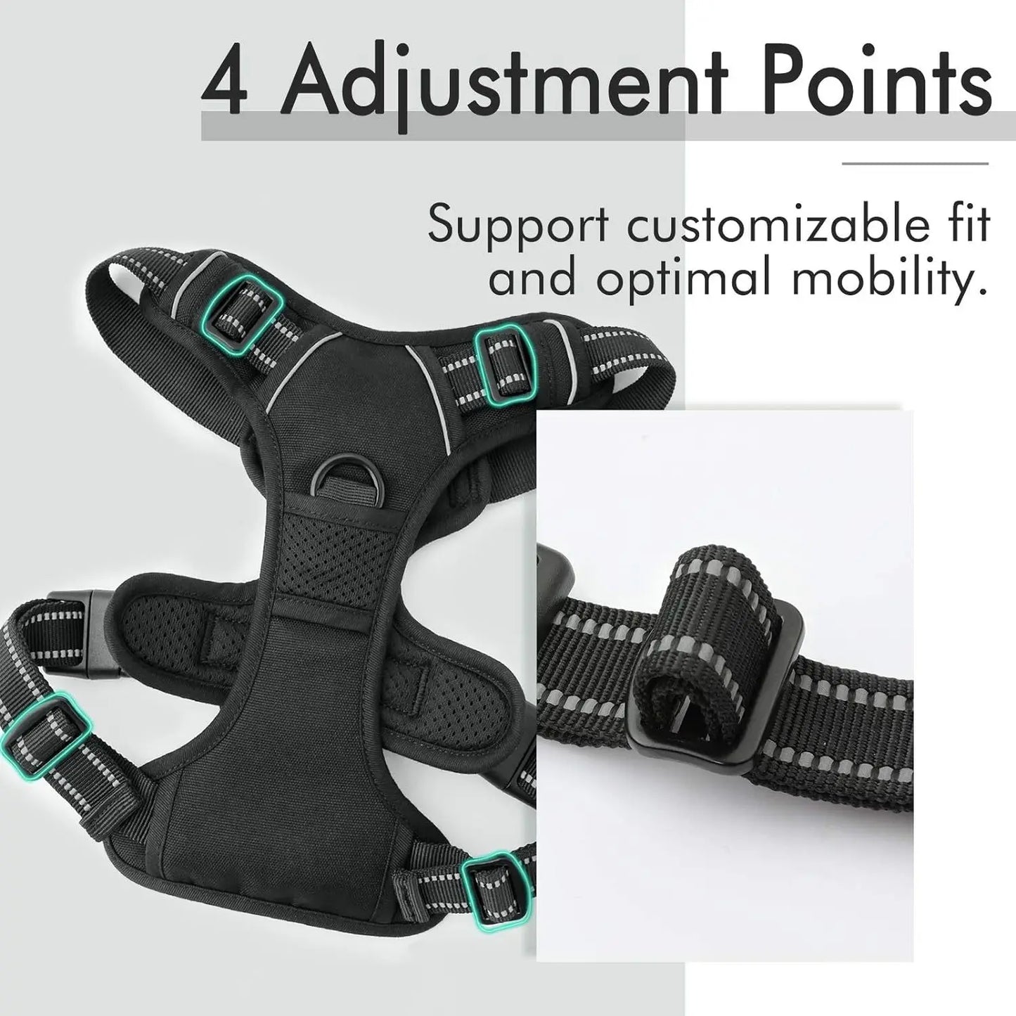 No Pull Dog Harness Large Dog Harnesses Heavy Duty Reflective Easy Control Handle for Large Dog Walking Medium Dogs Pet Supplies