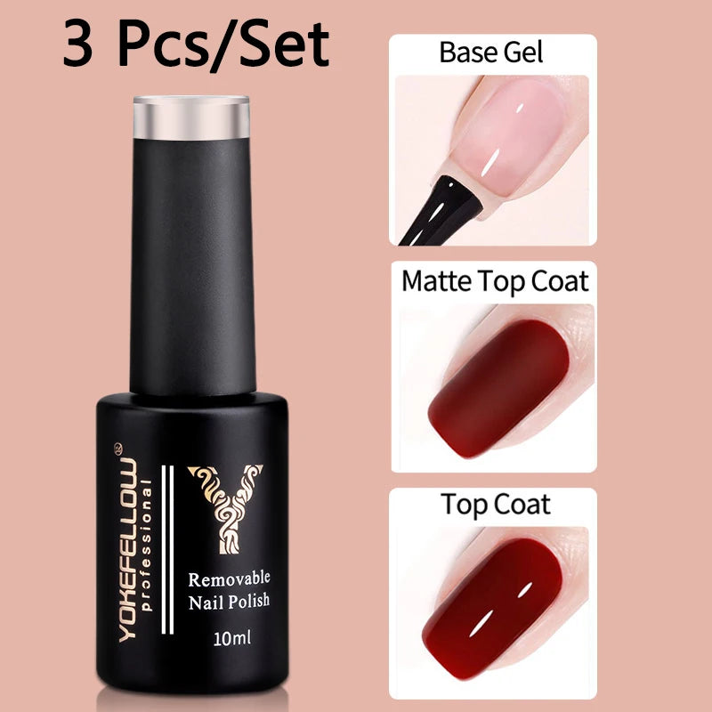 YOKEFELLOW 6-Piece Gel Nail Polish Set | Fall & Winter Seasonal Colors | UV/LED Semi-Permanent Gel Varnish