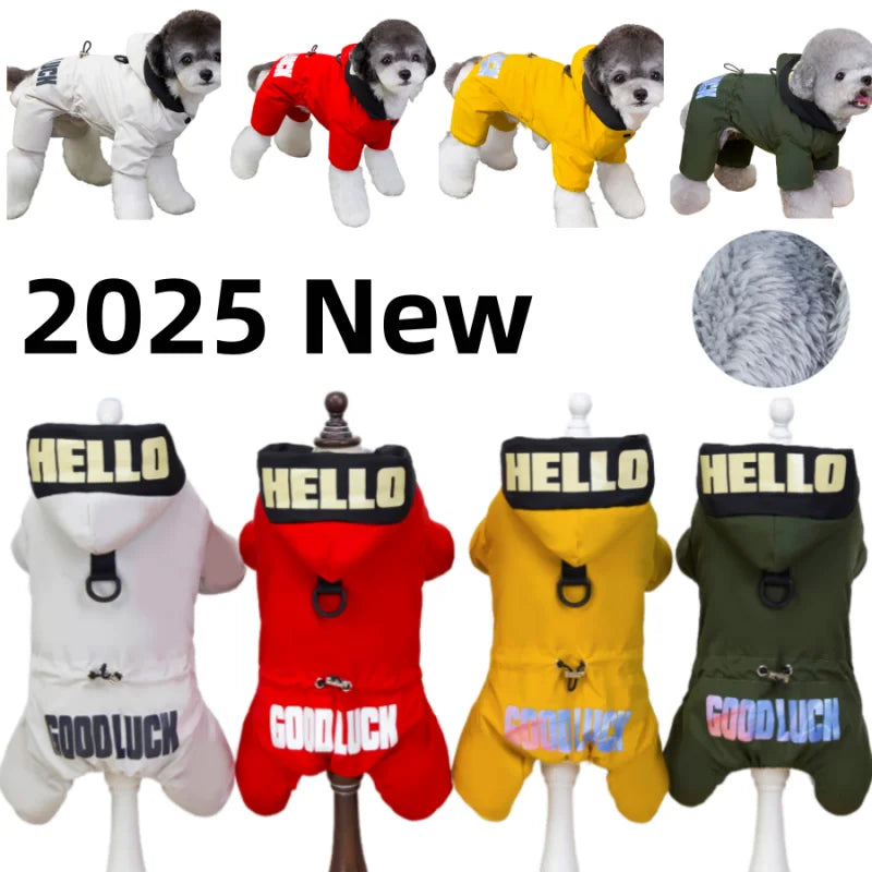 Waterproof Pet Jumpsuits Winter Fleece Dog Clothes Coat with D-ring For Small Dogs Yorkshire Bichon Puppy Clothing ropa perro
