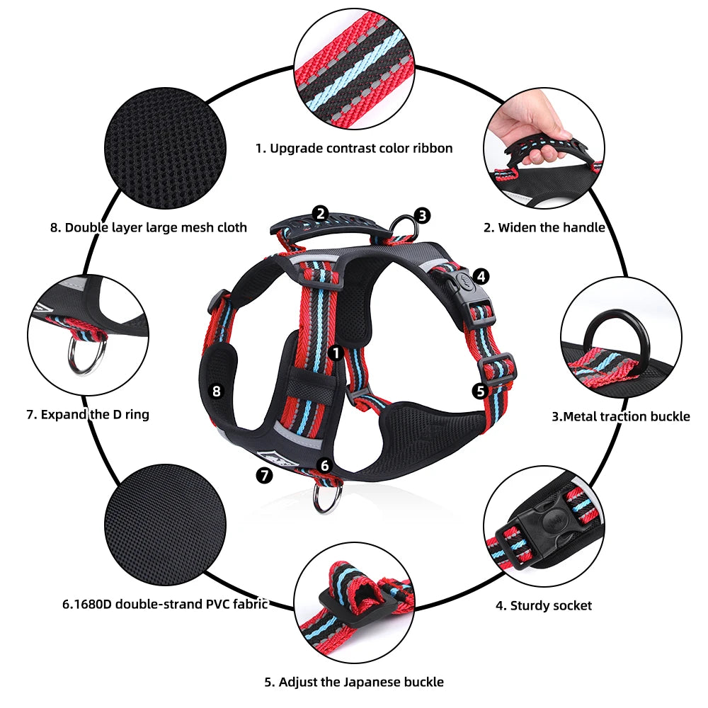 Pet Dog Harness Handle Puppy Collar Large Dog Lead Lightweight Walking Explosion-proof Lift Dog Travel Harnesses Dog Leash