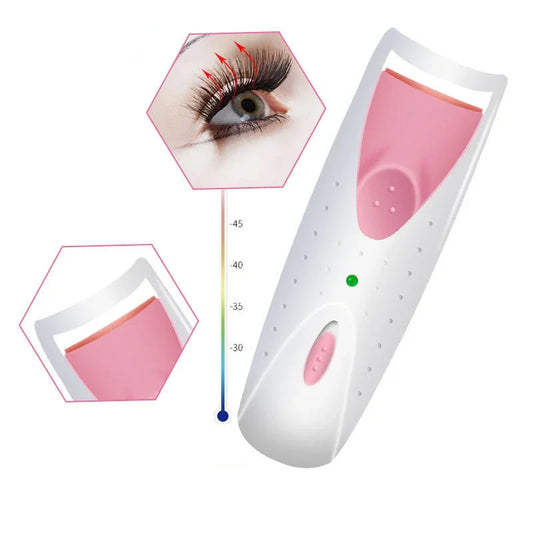 Electric Heated Eyelash Curler – Long-Lasting Lash Perm Clip Tool for Women (Purple & Pink)