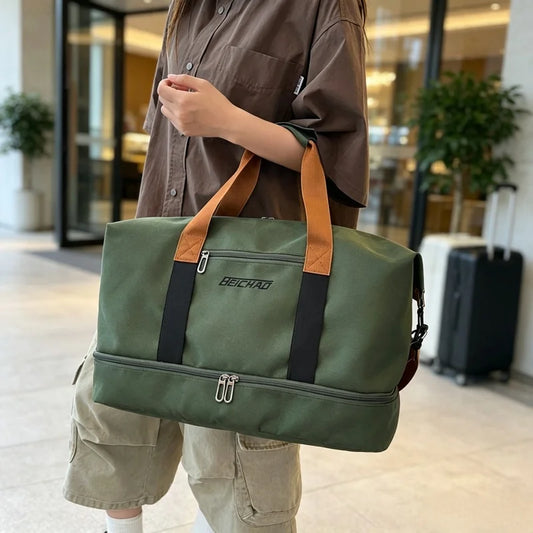 BJ8045 Portable Travel Gym Duffle Bag – Lightweight Oxford Weekender Crossbody Shoulder Bag for Men