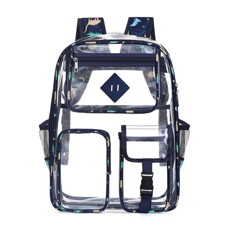 Large Capacity Transparent PVC Backpack – Waterproof School & Travel Bag for Students