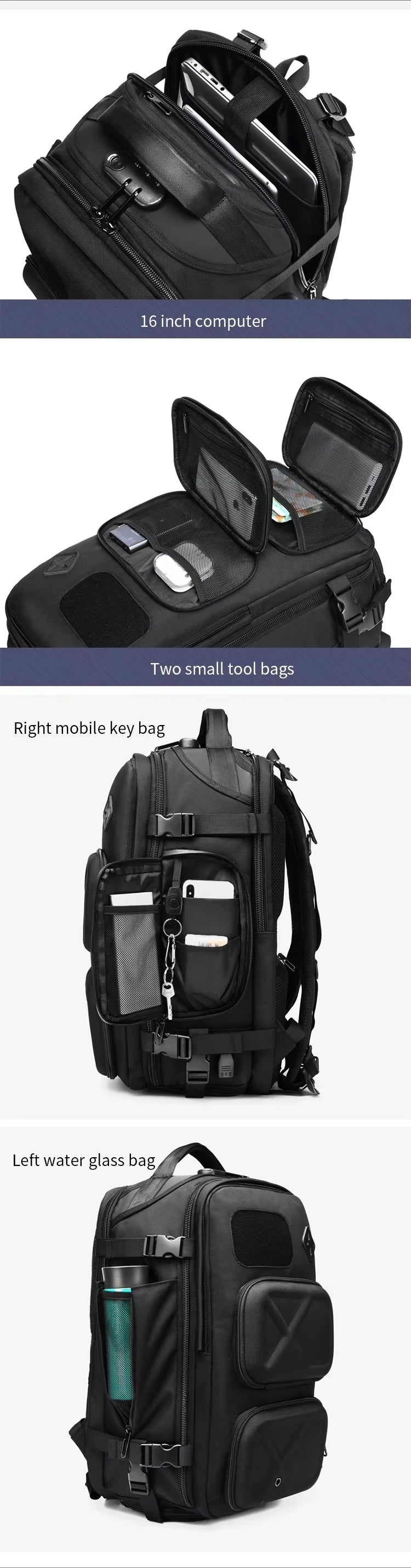 Tactical Cross Backpack | High-Capacity Men's Hiking & Sling Bag with Belt Pack Option
