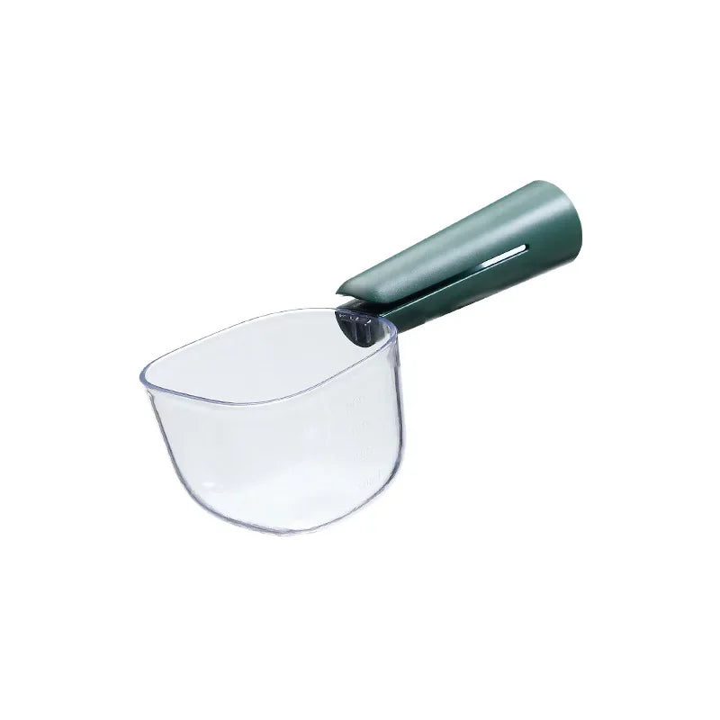 Pet Food Measuring Scoop Cup with Scale — Portable Feeding Spoon for Dogs & Cats