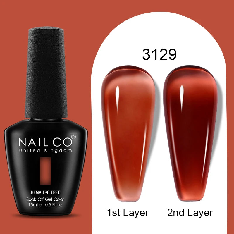 NAILCO Jelly Gel Nail Polish | HEMA-Free Soak Off UV LED Semi-Permanent Gel Varnish — 70 Colors