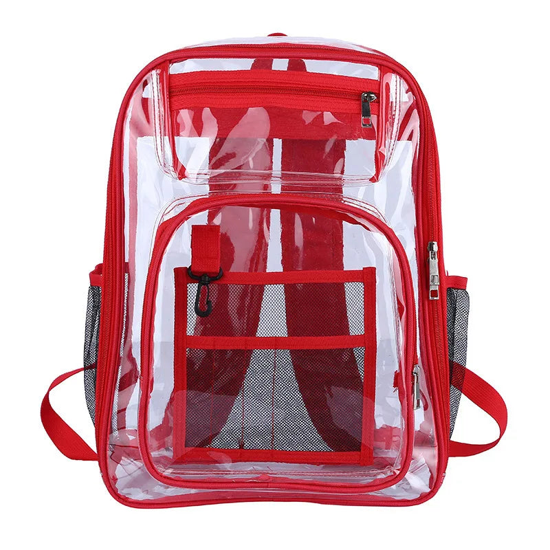 Large Capacity Transparent PVC Backpack – Waterproof School & Travel Bag for Students
