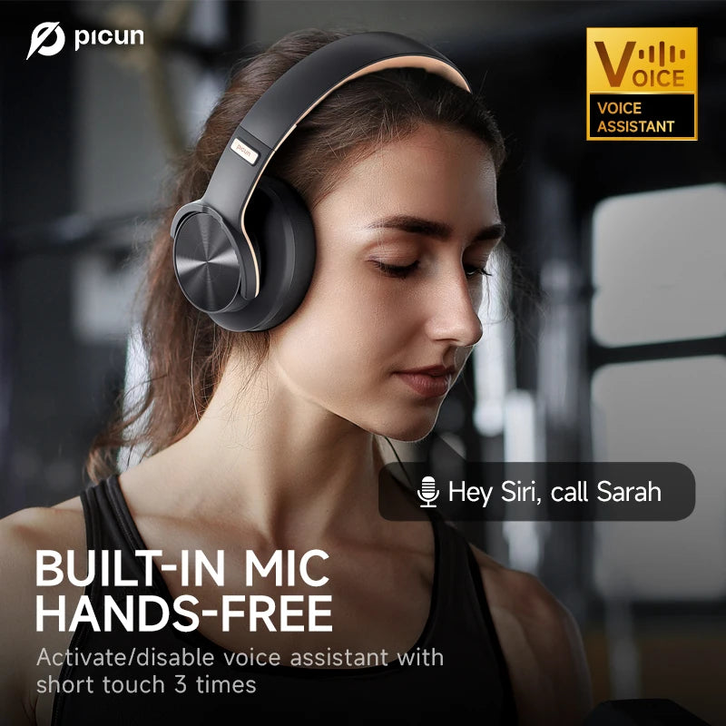 Picun B8 Wireless Headphones — 120Hr Battery, Bluetooth 5.3 & 3 EQ Modes