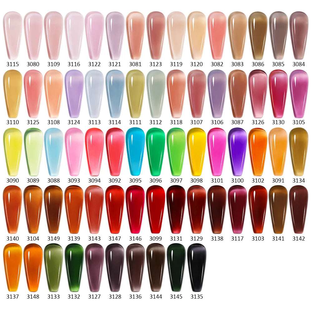 NAILCO Jelly Gel Nail Polish | HEMA-Free Soak Off UV LED Semi-Permanent Gel Varnish — 70 Colors