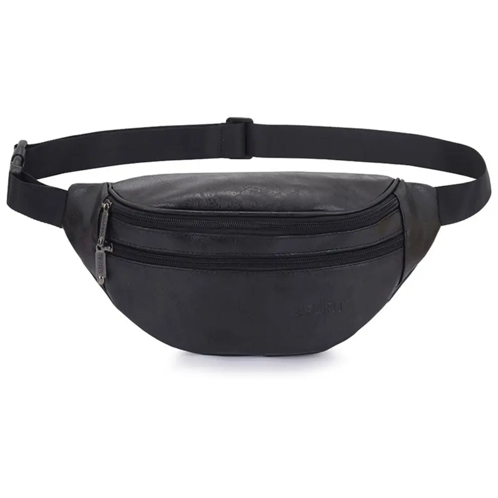 Men's Vintage PU Leather Waist Bag — Retro Fanny Pack & Crossbody Chest Bag