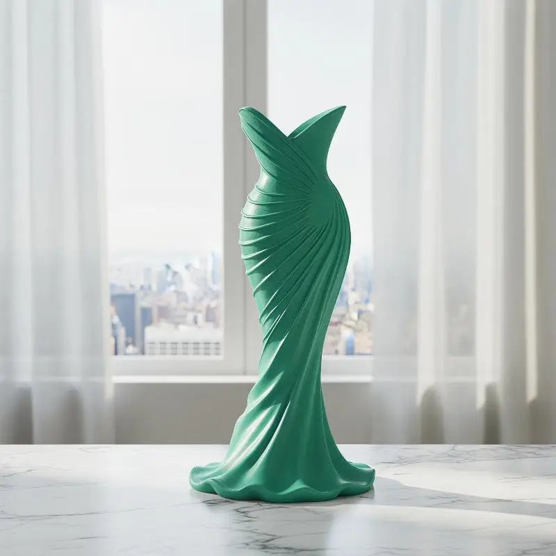 Dress-Shaped Sculptural Decorative Vase