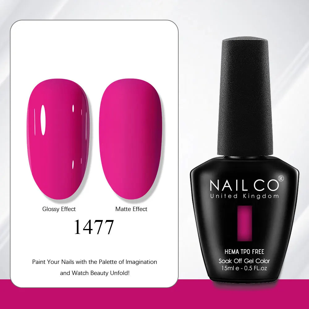 NAILCO Gel Nail Polish 15ml | 333 Colors UV/LED Soak-Off Semi-Permanent Gel Varnish | Long-Lasting Natural Resin Formula