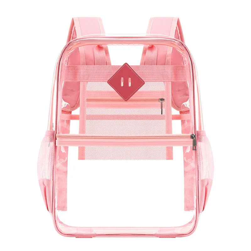 Large Capacity Transparent PVC Backpack – Waterproof School & Travel Bag for Students