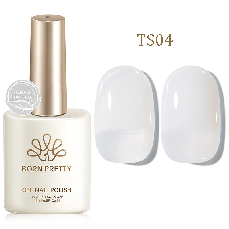 BORN PRETTY 15ml Jelly Gel Polish | Pink Nude & Glitter | Soak-Off UV/LED | 24 Shades
