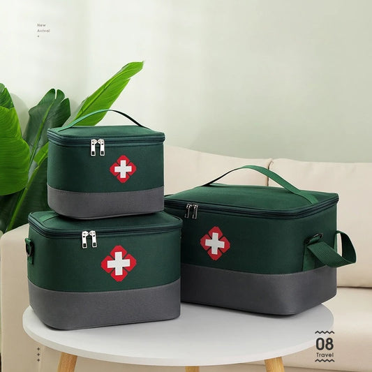 Portable Emergency Medical Kit Storage Bag – Oxford Cloth, Waterproof, Multi-Compartment Organizer | Style A & B | S, M, L