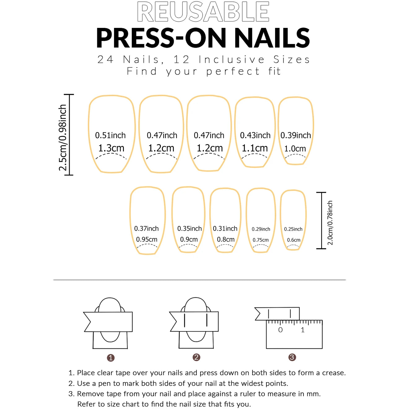 24-Piece Short Square Press-On Nails – Pinkish-White Gradient with Nail Glue & File Kit