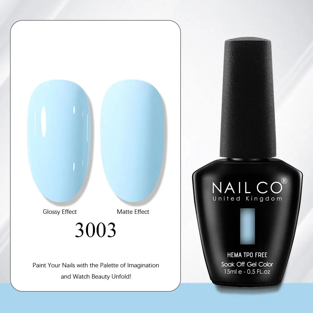 NAILCO Gel Nail Polish 15ml | 333 Colors UV/LED Soak-Off Semi-Permanent Gel Varnish | Long-Lasting Natural Resin Formula