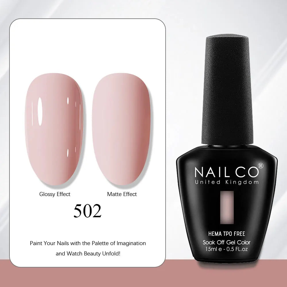 NAILCO Gel Nail Polish 15ml | 333 Colors UV/LED Soak-Off Semi-Permanent Gel Varnish | Long-Lasting Natural Resin Formula