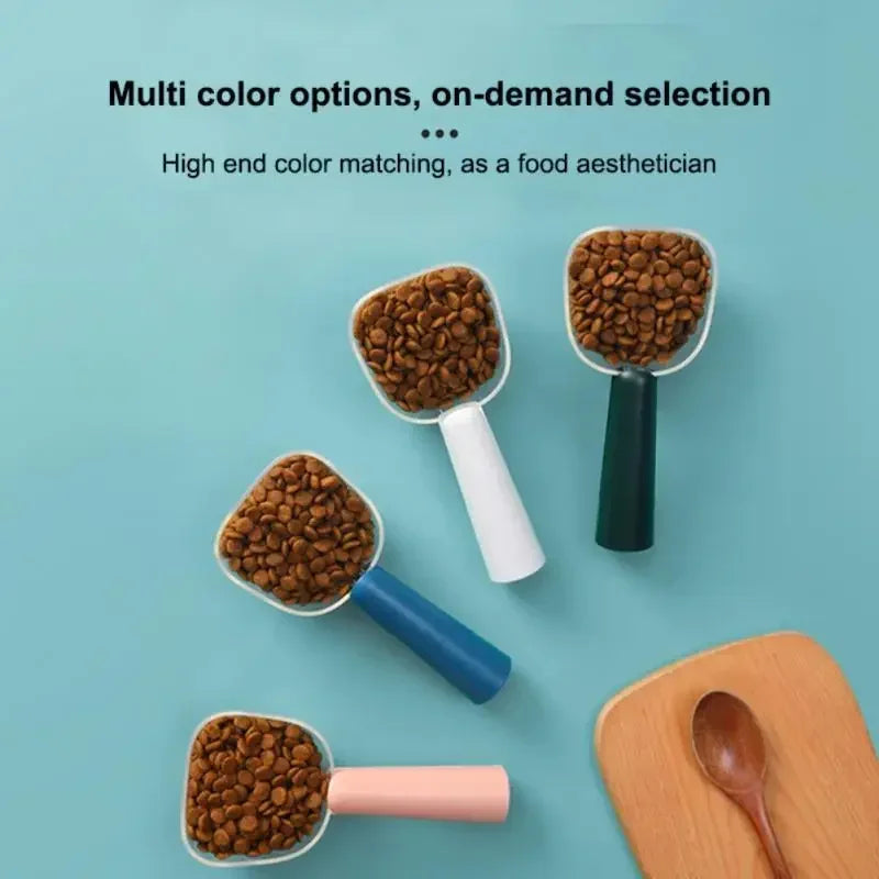Pet Food Measuring Scoop Cup with Scale — Portable Feeding Spoon for Dogs & Cats
