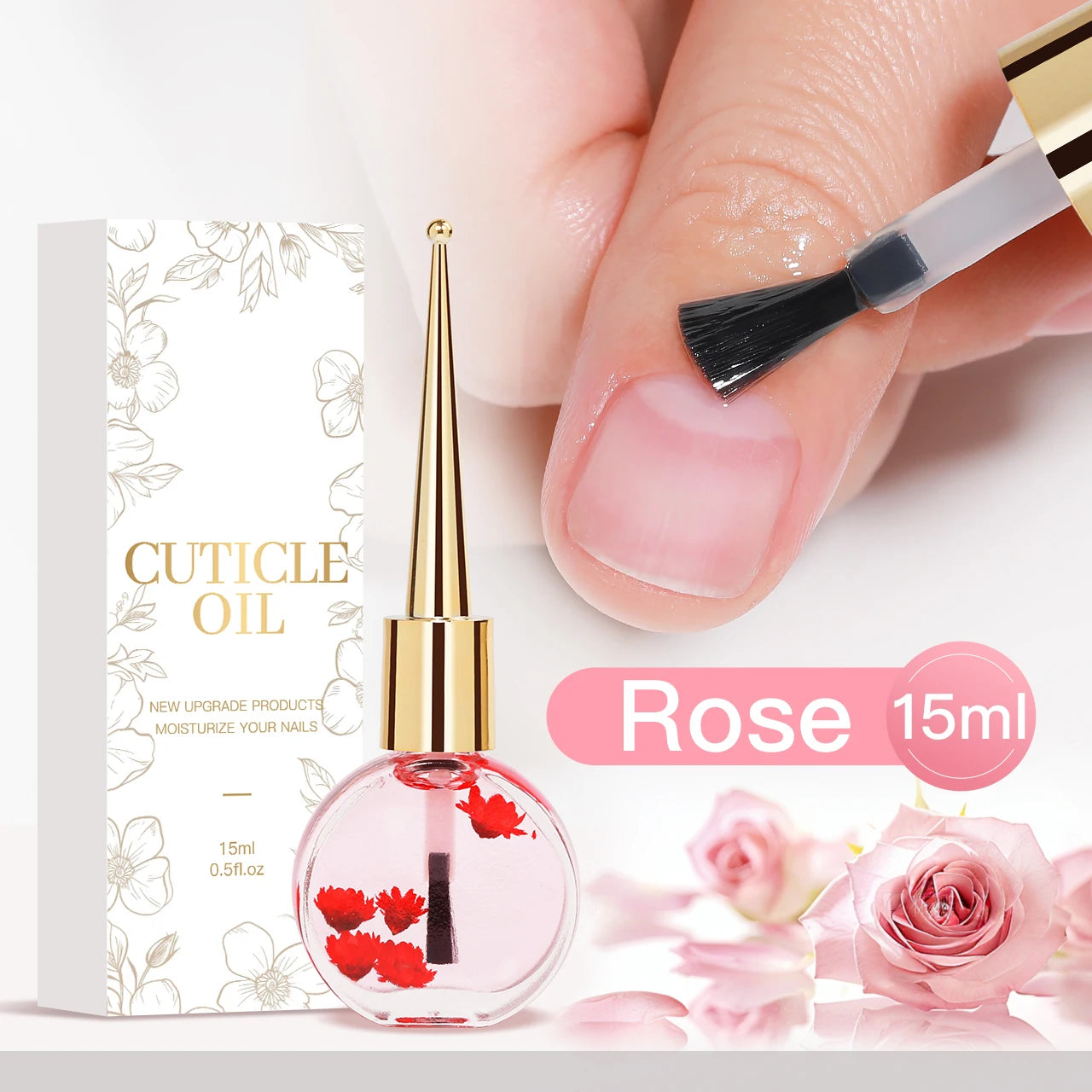 IDOL COLOR Cuticle Oil with Real Flowers — Vegan Nail Care Oil 15ml