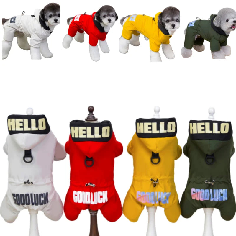 Waterproof Pet Jumpsuits Winter Fleece Dog Clothes Coat with D-ring For Small Dogs Yorkshire Bichon Puppy Clothing ropa perro