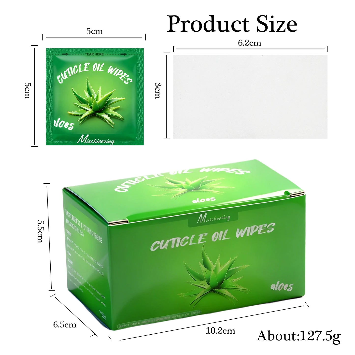 Mini Disposable Cuticle Oil Wipes | 100 Pcs | 6 Scents | Daily Nail & Cuticle Care