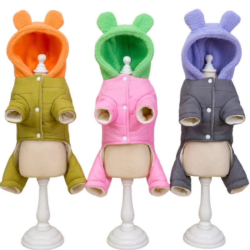 Waterproof Pet Jumpsuits Winter Fleece Dog Clothes Coat with D-ring For Small Dogs Yorkshire Bichon Puppy Clothing ropa perro