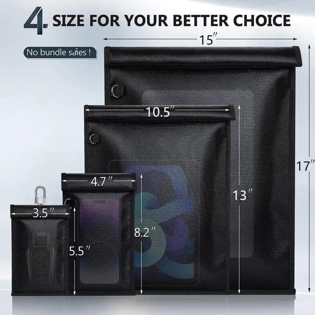 Faraday Bag for Laptops & Tablets – RFID & Signal Blocking, Fireproof Shielding