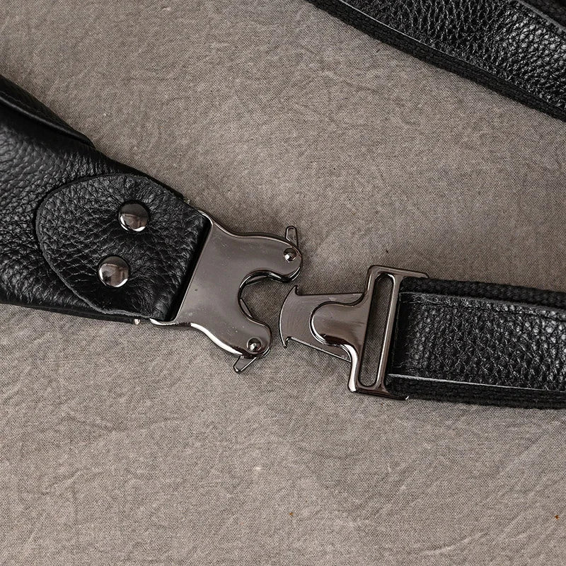 Luufan Crazy Horse Cowhide Leather Waist Bag — Men's Mini Travel Fanny Pack & Phone Pouch