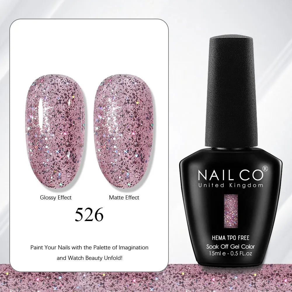NAILCO Gel Nail Polish 15ml | 333 Colors UV/LED Soak-Off Semi-Permanent Gel Varnish | Long-Lasting Natural Resin Formula