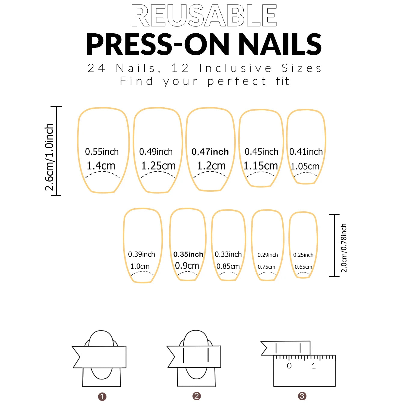 24-Piece Short Square Press-On Nails – Pinkish-White Gradient with Nail Glue & File Kit