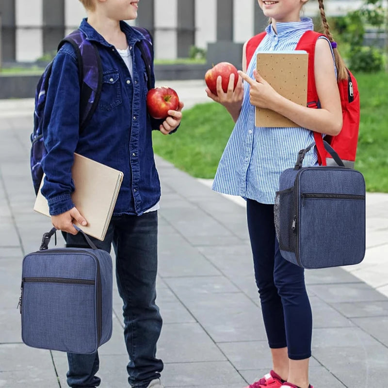 Insulated Lunch Bag with Side Mesh Pocket 6.3L Portable Lunch Box Waterresistant Leakproof Cool Bag for Outdoor Beach Bento Pack