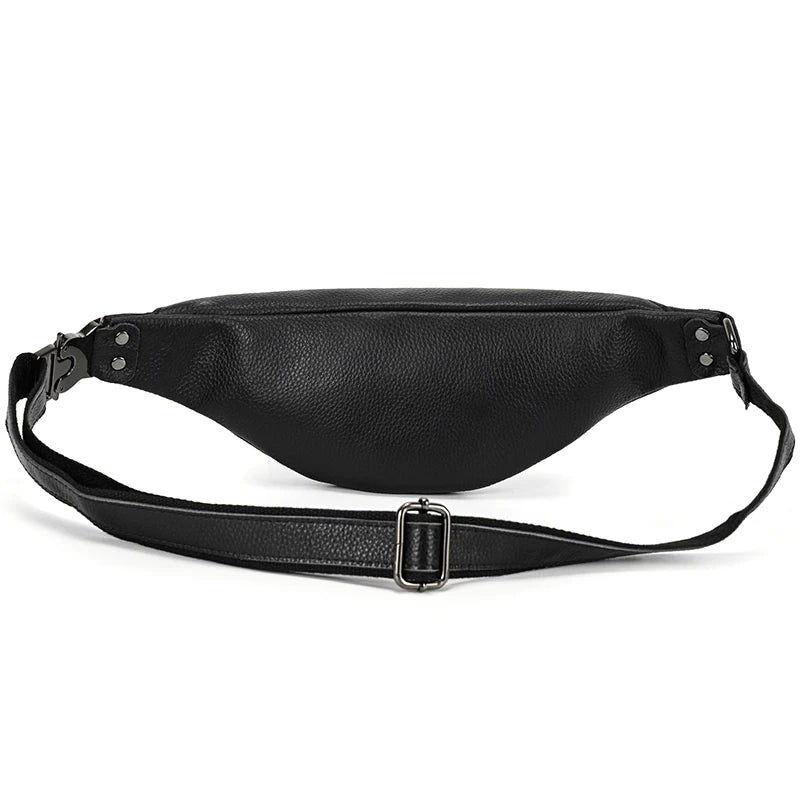 Newsbirds Men's Genuine Leather Chest Bag — Vintage Crossbody Sling & Outdoor Belt Pouch