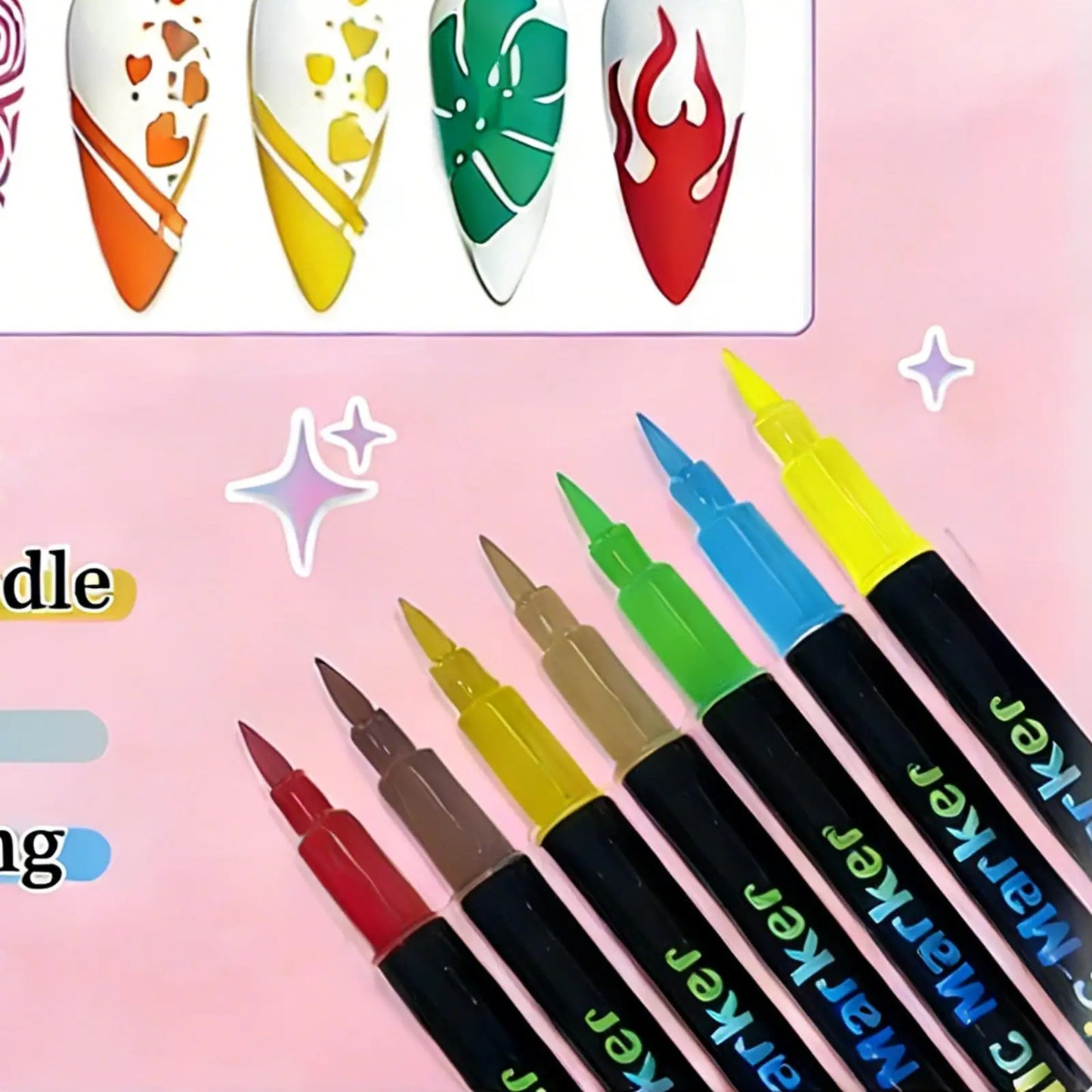 12 Colors Nail Polish Pens — Dual-Ended Quick Dry Nail Art Markers