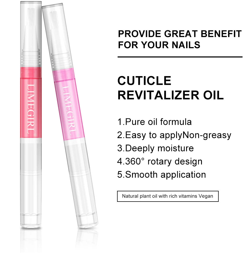 LIMEGIRL 6PCS Nail Care Nutritional Cuticle Oil Pen Gift Box Set for Nail Polish Nutrition Oil Dead Skin Crack Care Nail Set