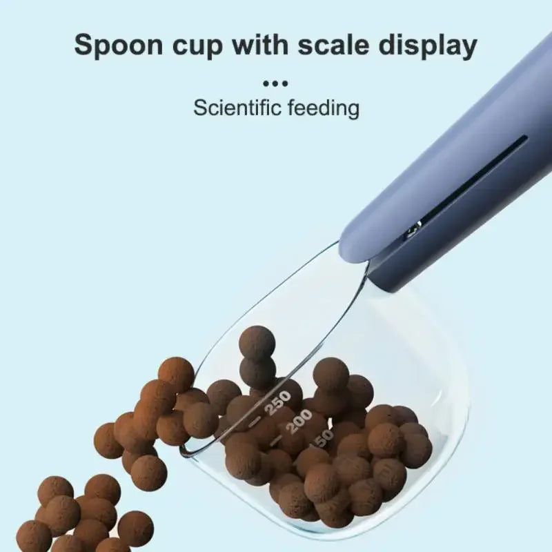 Pet Food Measuring Scoop Cup with Scale — Portable Feeding Spoon for Dogs & Cats