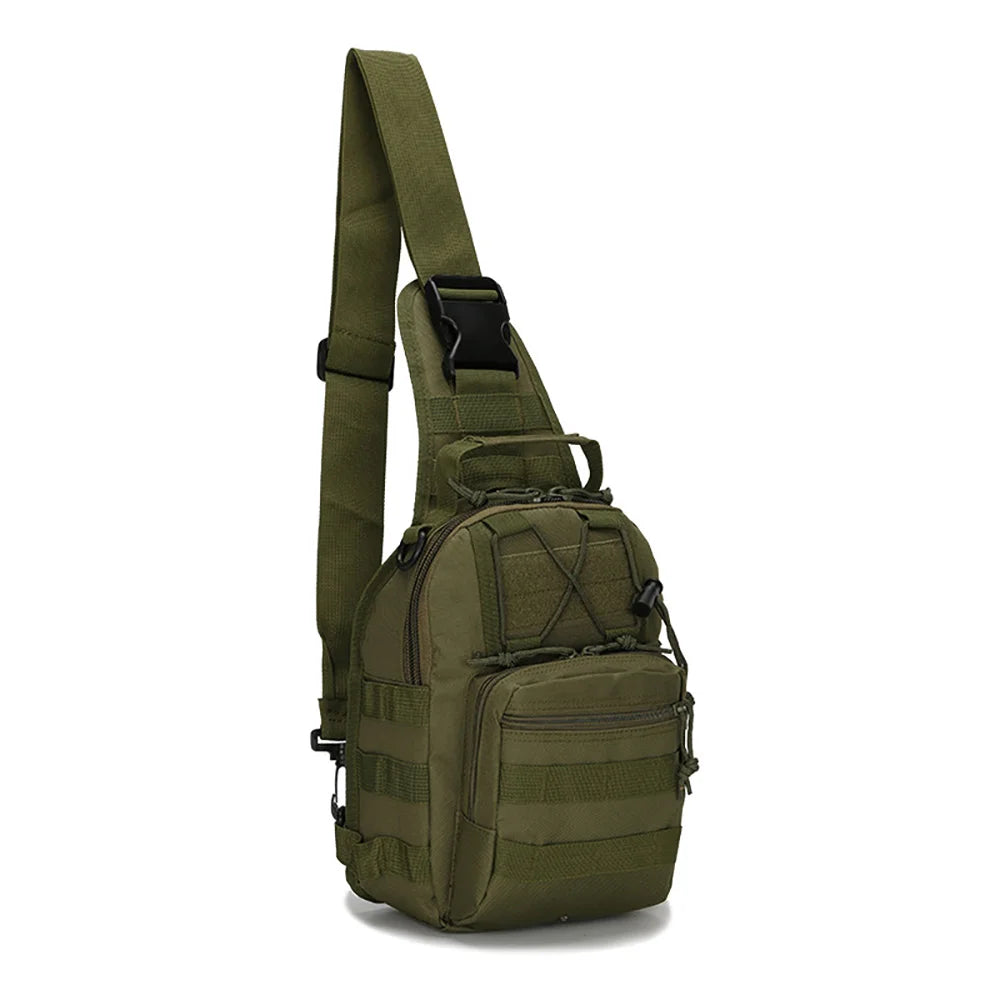 Men's Outdoor MOLLE Chest Bag Camo Shoulder Bag Sling Backpack Oxford Mountain Climbing Camping Fishing Trekking Chest Pack