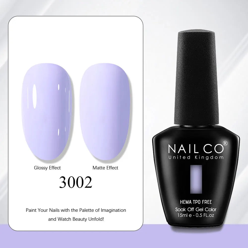 NAILCO Gel Nail Polish 15ml | 333 Colors UV/LED Soak-Off Semi-Permanent Gel Varnish | Long-Lasting Natural Resin Formula