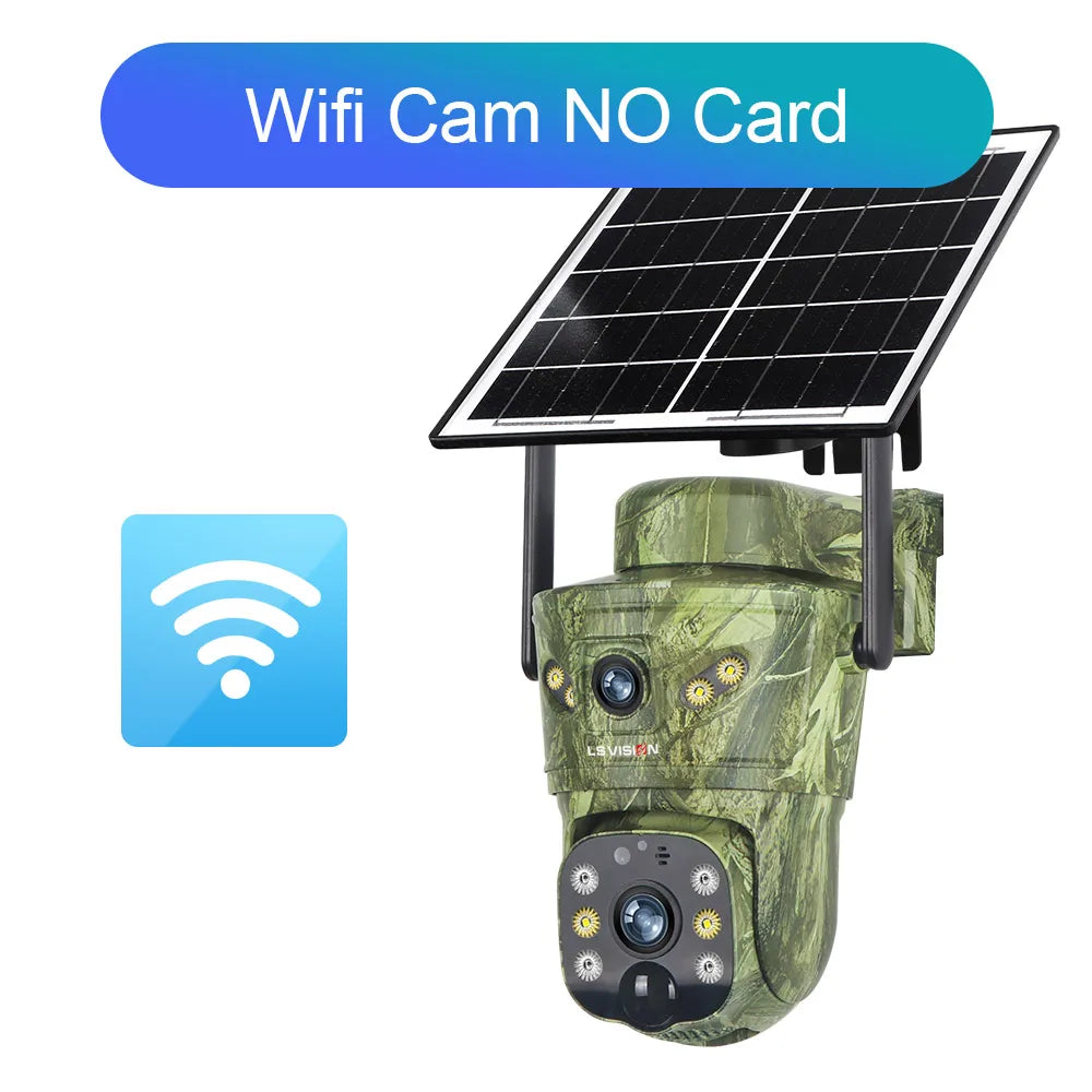 LS VISION 4K Dual Screen 4G Solar Hunting Camera Outdoor WiFi PTZ Human/Animal Detection 2-Way Talk Waterproof Security Cameras