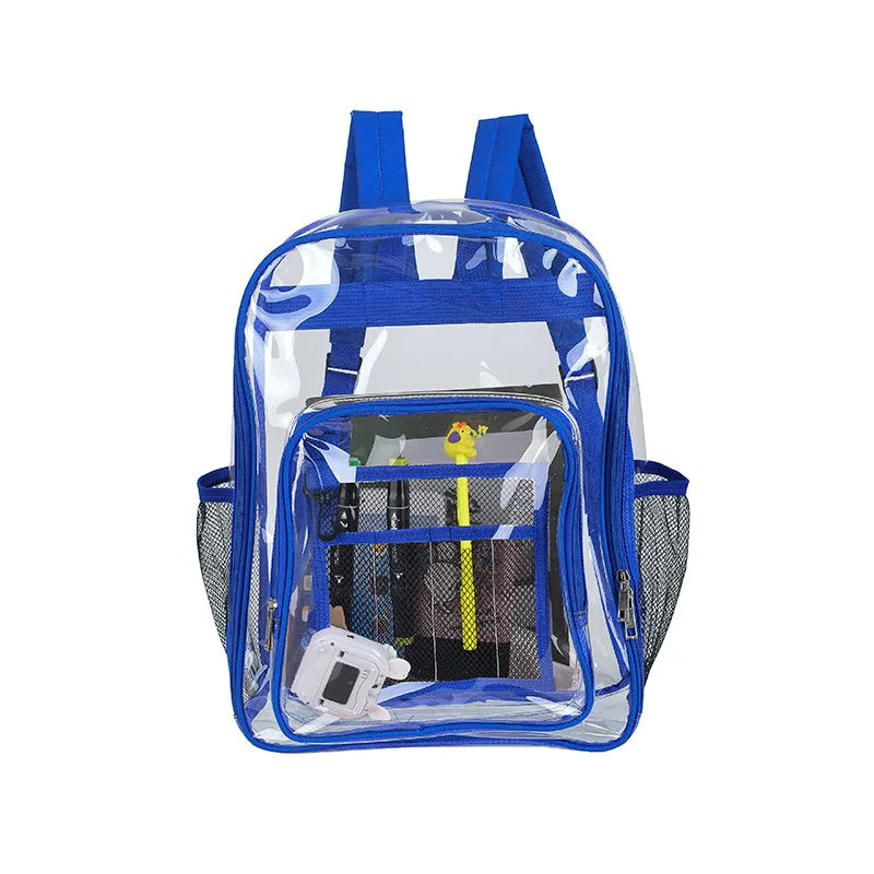Large Capacity Transparent PVC Backpack – Waterproof School & Travel Bag for Students