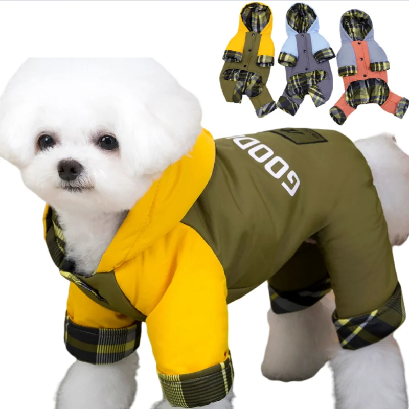 Waterproof Pet Jumpsuits Winter Fleece Dog Clothes Coat with D-ring For Small Dogs Yorkshire Bichon Puppy Clothing ropa perro